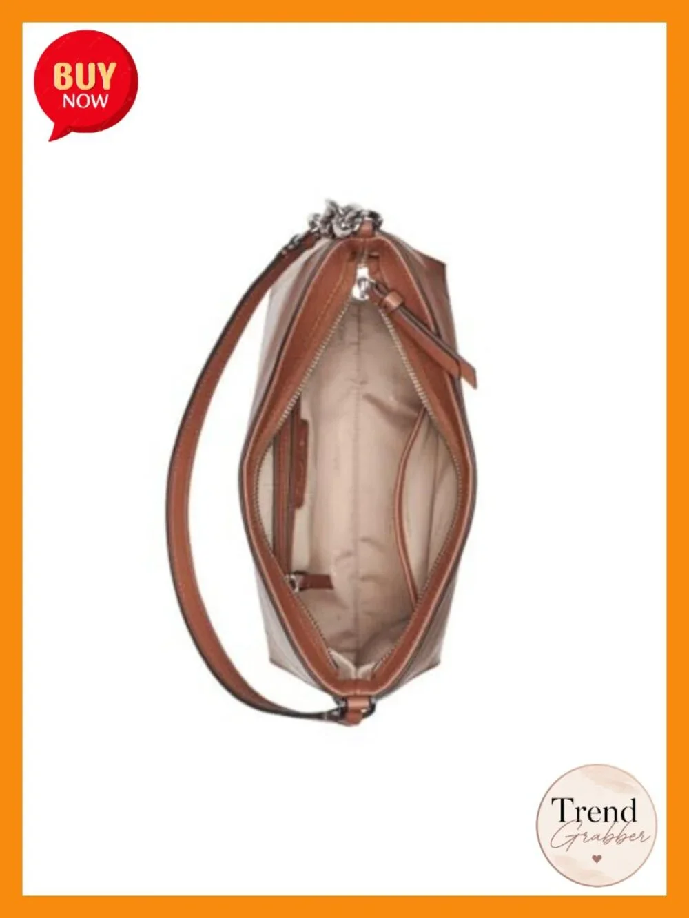 Vegan Leather Chain Hobo Shoulder Bag Zip Travel Purse